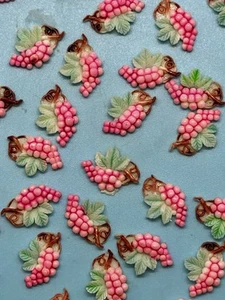 20 Vintage 1950s Small Celluloid Grapes Bunch Vines Japan Plastic Charms Crafts - Picture 1 of 6