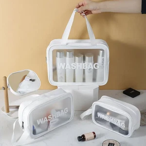 Kulturbeutel 3-tlg., wasserdichtes Kulturbeutel-Set aus PVC, Kosmetiktasche mit großer Kapazität - Bild 1 von 19