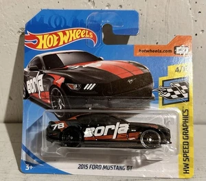 Hot Wheels 2018 2015 Ford Mustang GT NIP 4/10 nero - Foto 1 di 2