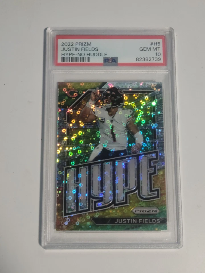 2022 Panini Prizm Hype No Huddle Prizm #H-5 Justin Fields PSA 10 - Image 1 of 2
