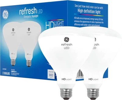 GE Refresh LED Light Bulbs, 65 Watt, Daylight, BR40 Indoor Floodlights (2 Pack) - Image 1 of 4