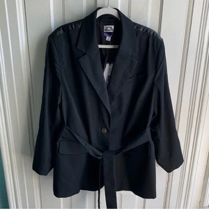 Future Collective Kahlana Barfield Brown Satin Stripe Blazer Jacket NWT - Picture 1 of 8