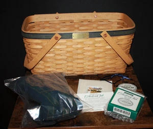 LONGABERGER 2002 CHARTER MEMBER COLLECTORS CLUB BASKET, Tie-on, Liner, Box NEW - Picture 1 of 4