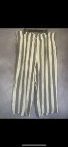 French Laundry Wide Leg Beach Pants Grey and White Stripe Women's 3X - Picture 1 of 8