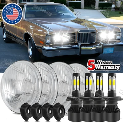 Faros LED redondos altos/bajos de 5,75" para Mercury Cougar 1967-76 Monterey Comet 4 piezas Foto 1 de 4