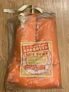 Vintage Crawford Orange Adult Life Vest Buoyant Preserver Jacket Type 1 - Picture 1 of 7