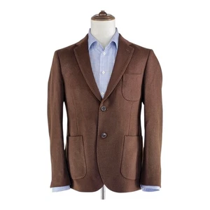 Blazer de Lana Frank & Oak Quiet Luxury Hombres 40 Marrón Laurier Fit Suave A Medida Nuevo con Etiquetas - Imagen 1 de 12