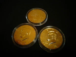 LOT OF 3* 24 KT GOLD PLATED JF KENNEDY HALF DOLLAR COIN SET -AIR TIGHT CAPSULE - Picture 1 of 10