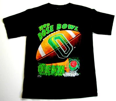 Oregon Ducks Shirt T Shirt Vintage 1995 Football Rose Bowl U of O NCAA Black L - Image 1 of 4