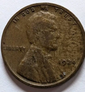 1924 - P -  Lincoln Wheat Cent Penny - Mixed Alloy Woody U10 - Picture 1 of 4