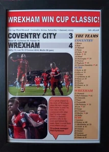 Coventry City 3 Wrexham 4 - 2023 FA Cup Third Round - souvenir print - Picture 1 of 5