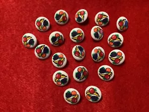 20 Matching Set Vintage Glass Fruit Motif Buttons ๐๐๐๐ Round Half Inch - Picture 1 of 15