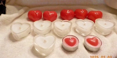 Lote de 13 velas de luz de té en forma de corazón - 3 estilos Foto 1 de 4