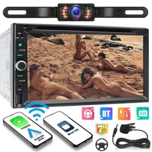 Apple Carplay Car Stereo Radio Android Auto 7" 2Din Bluetooth CD/DVD Player+CAM - Picture 1 of 12