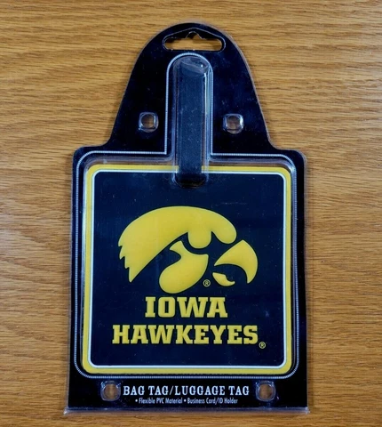 IOWA HAWKEYES Team Golf Brand Bag Tag / Luggage Tag For Suitcase or Golf Bag NEW Cover