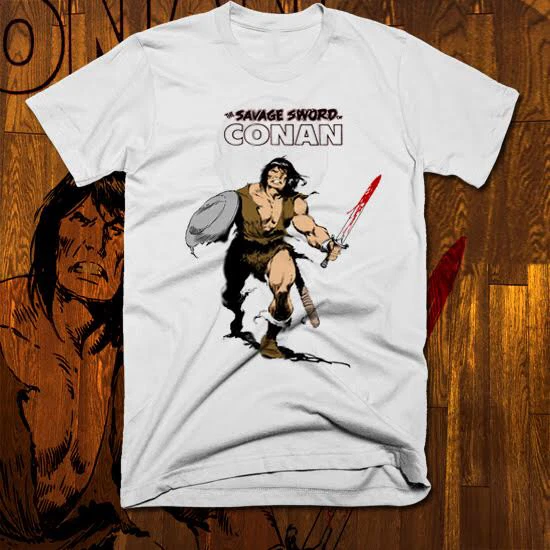 Retro Conan The Barbarian T-Shirt Savage Conqueror Of Thrones Vintage  - Image 1 of 1