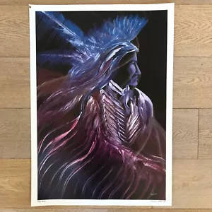 1992 William E Rabbit Print Night Wind 24,5x17,25" Fantasy Art Vintage - Bild 1 von 5
