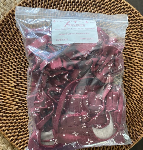 Longaberger Cake Basket Liner Woven Traditions “Traditional Red” #212535 Cover