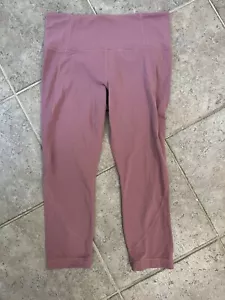 Athleta Salutation Capri M Crushed Berry Mauve Pink High Rise Athleisure Soft - Picture 1 of 11