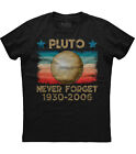 Never Forget Pluto Nerdy Astronomy Mens Short Sleeve Cotton Black T-shirt
