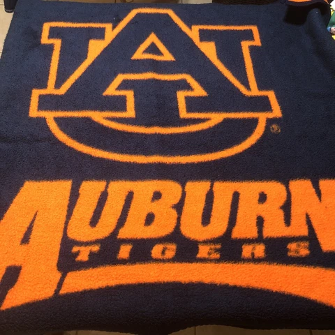 Auburn Tigers Biederlack Stadium Blanket NCAA Football Throw 48 X 56 Navy/Orange Cover