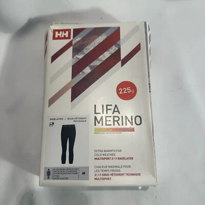 Pantalón Helly Hansen Mujer LIFA Merino Peso Medio Negro Capa Base, 990, Talla M Foto 1 de 4