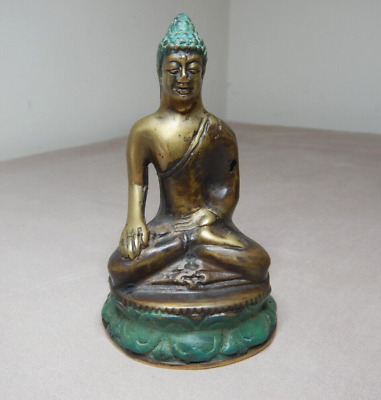Old Asian Miniature Brass Buddha Statue • 39$