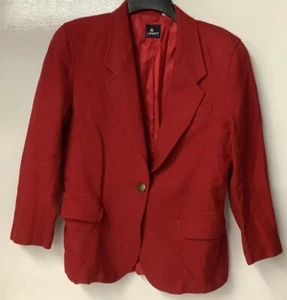 Chaqueta Blazer Liz Sport Mujer Lana Roja con Botones Dorados Bolsillos Forrados (Talla 10P) - Imagen 1 de 3