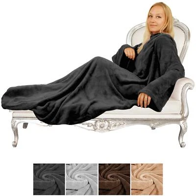 TV Kuscheldecke mit Ärmeln Ärmeldecke Tagesdeck 130x180cm Wohndecke Sherpa Decke - Bild 1 von 4
