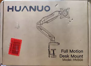 Huanuo HNSS6 Single Monitor Full Motion Desk Mount, Clamp on or Hole Mount - Picture 1 of 2