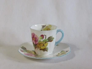 Vintage Shelley China Begonia Small Teacup And Saucer - Begonia - Picture 1 of 10