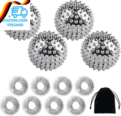 WELHAEPI 4 Stück Igelball Massage + 8 Stk Akupressur Ring Finger, Skills Borderline Set,