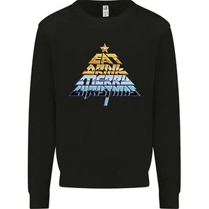 Rock n Roll Christmas Heavy Metal Music Xmas Kids Sweatshirt Jumper - Picture 1 of 3