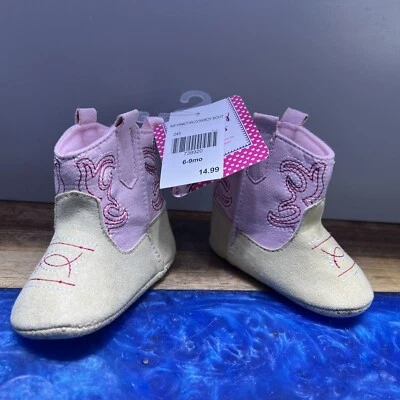 Stepping Stones Bebé Niña Vaquera Botas Rosa Tanque 6-9 Meses Nuevas con Etiquetas Foto 1 de 4