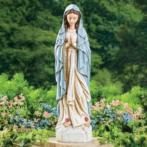 Beautiful Antique Finish Virgin Mary Praying with Rosary Outdoor Garden Statue - Picture 1 of 1