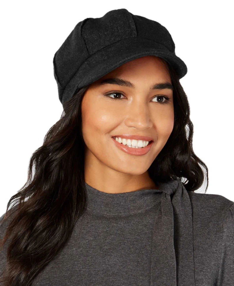 Gorra de noticiero Nine West Boucle para mujer, negra Foto 1 de 1