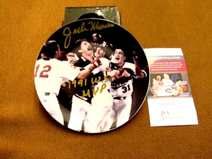 JACK MORRIS 1991 WS MVP MINNESOTA TWINS HOF SIGNED AUTO VINTAGE MINI PLATE JSA - Picture 1 of 3