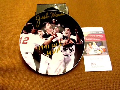 JACK MORRIS 1991 WS MVP MINNESOTA TWINS HOF SIGNED AUTO VINTAGE MINI PLATE JSA - Image 1 of 3