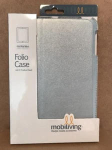 Silver Mobiliving Folio Case with 3-position Easel for iPad Mini NEW - Picture 1 of 6