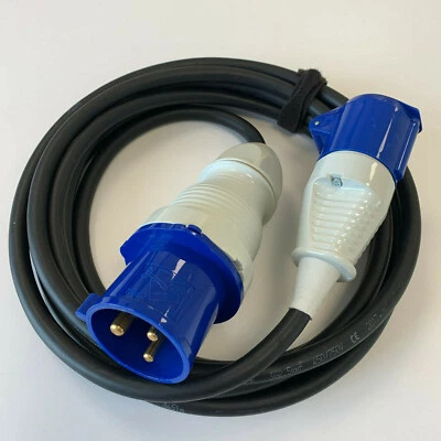 Walther Best Quality 16 Amp Socket 32 Amp Plug Jumper Lead Adaptor H07RN-F Cable - Image 1 of 4