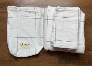 Quitte Klassisch Bio Perkal Fensterscheibe Bettbezug Set King Cal King Offener Karton - Bild 1 von 2