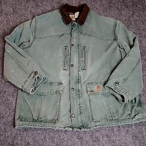 Carhartt Jacke XL USA Made Barn Chore Coat Decke gefüttert CB2594 Distressed Vintage - Bild 1 von 21