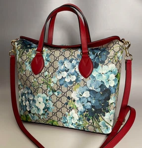 Gucci Blooms GG Supreme 2way Magnetic Tote Shoulder Bag Crossbody Floral Flower - Picture 1 of 10