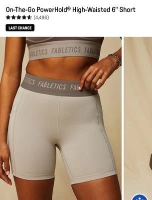 Fabletics On-The-Go PowerHold Cintura Alta 6 Corto Talla Mediana Nuevo con Etiquetas Foto 1 de 3