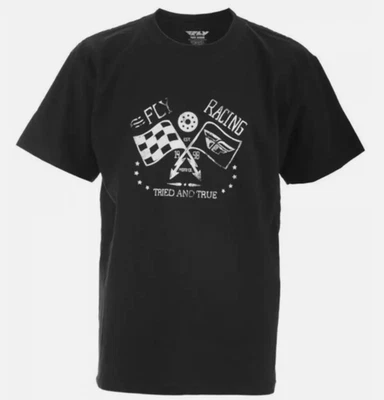 FLY RACING TRIED AND TRUE YOUTH BLACK T-SHIRT SIZE MEDIUM 352-1106M - Image 1 of 4