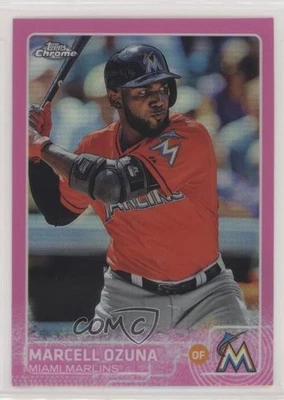2015 Topps Chrome Pink Refractor Marcell Ozuna #182 - Image 1 of 2