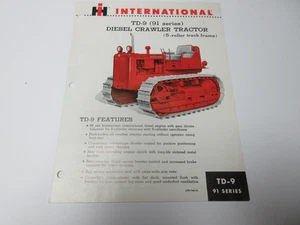 International TD-9 91 Series Crawler Tractor Sales Brochure 4 Page - Picture 1 of 1
