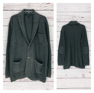 John Varvatos USA Shawl Collar Linen/Cotton Cardigan Men's Size XL Green Knit - Image 1 of 4