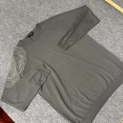 emporio armani mens pull over Grey Print design sweater Sz 54 - Image 1 of 4