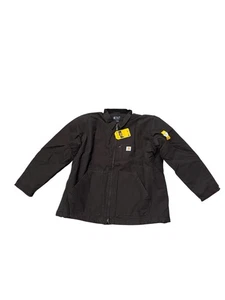 Carhartt Loose Fit Washed Duck Sherpa-lined Coat Jacket Dark Brown Men's Size 2X - Picture 1 of 5